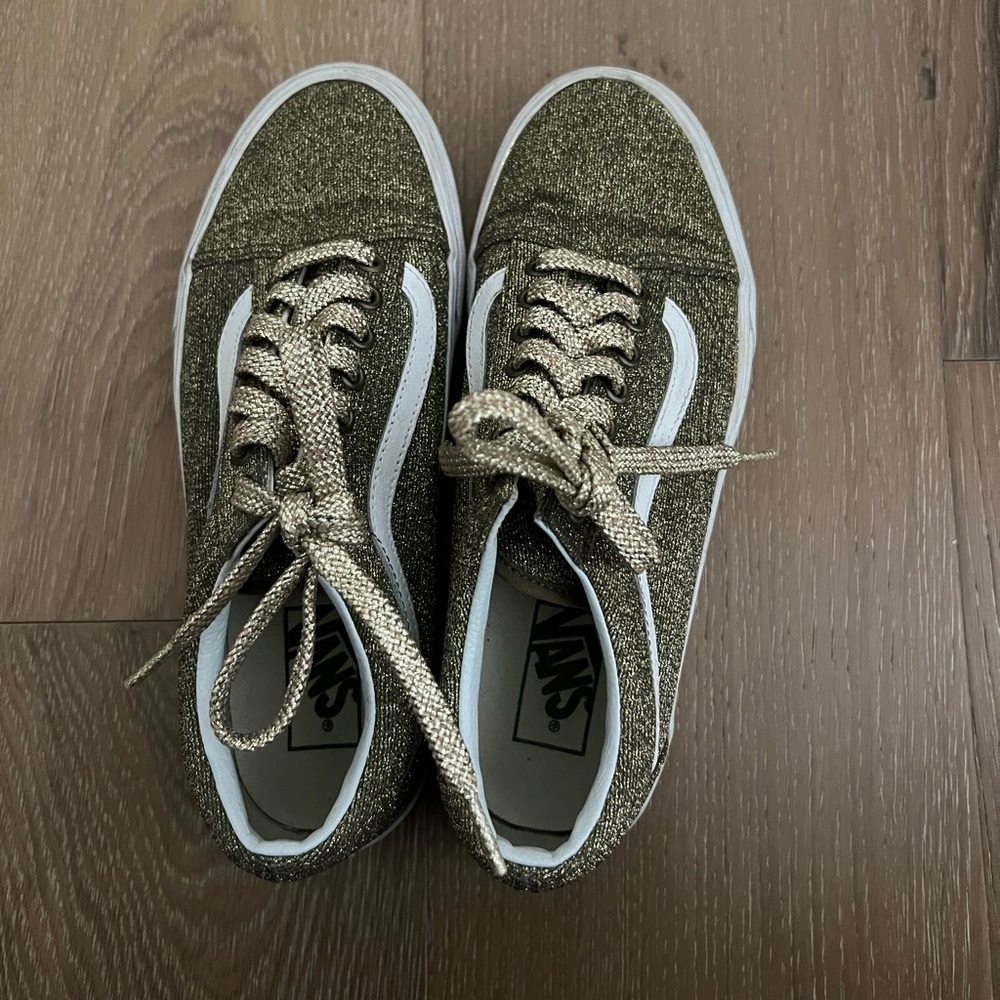 Gold glitter old school Vans
